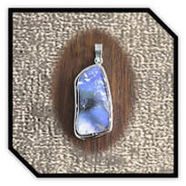 Main page item silver & large free-form blue boulder opal pendant $700A