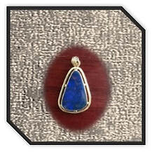 Main page item 9ct yellow gold & free-form opal doublet pendant $1200D