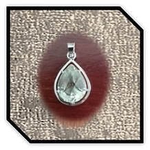 Main page item 9ct white gold & pear-shaped natural topaz pendant $1400B