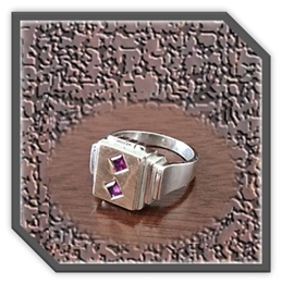 MRGT01600A-Sterling Silver 9ct Gold-Top Ruby Men's Ring.