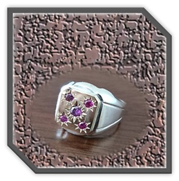 MRGT01700A-Sterling Silver 9ct Gold-Top Ruby Men's Ring.