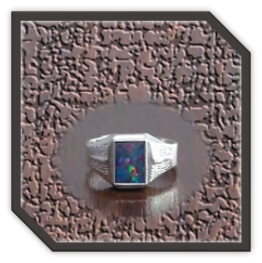 MR00250S-Sterling Silver Opal Men's Ring.