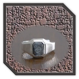 MR00220D-Sterling Silver Haematite Men's Ring.