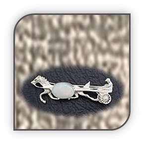 BR00500C-Sterling Silver Opal Brooch.