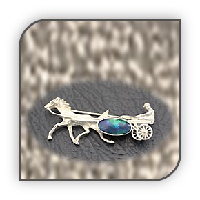 BR00300B-Sterling Silver Opal Brooch.