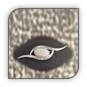 BR01200A-Sterling Silver Opal Brooch.