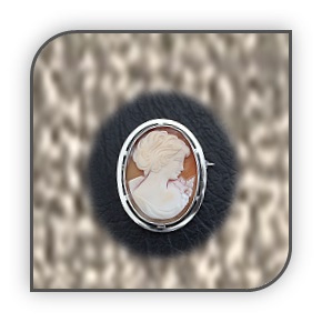 BR00400C-Sterling Silver Cameo Pendant Brooch.