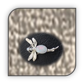 BR00800B-Sterling Silver Opal Brooch.