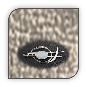 BR01450A-Sterling Silver Opal Brooch.