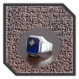 MR00250AG-Sterling Silver Synthetic Sapphire Men's Ring.
