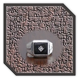 MR00220J-Sterling Silver Onyx Men's Ring.