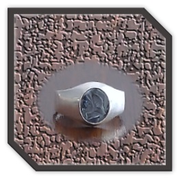 MR00200AC-Sterling Silver Haematite Men's Ring.