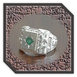 MR01000B-Sterling Silver Emerald Men's Ring.