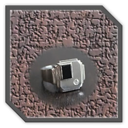 MR00300H-Sterling Silver Onyx Cubic Men's Ring.