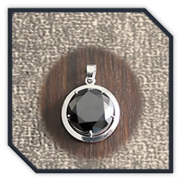 PE00280C-Sterling Silver Black Cubic Pendant.