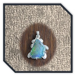 PE00350A-Sterling Silver Opal Pendant.