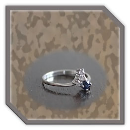 LR00450A-Sterling Silver Sapphire Diamond Ladies Ring.