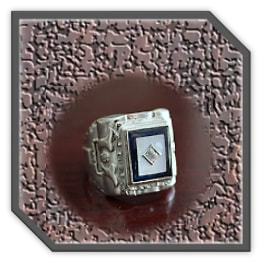 MR00400D-Sterling Silver Synthetic Sapphire Men's Ring.