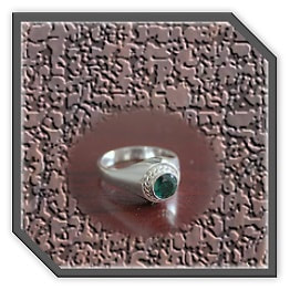 MR00200L-Sterling Silver Gilson Emerald Men's Ring.