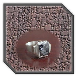 MR00220F-Sterling Silver Haematite Men's Ring.
