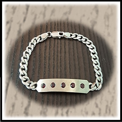BB00600C-Sterling Silver Garnet Bracelet.