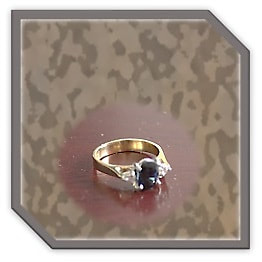 LR03800B-18ct Yellow Gold Sapphire Diamond Ladies Ring.
