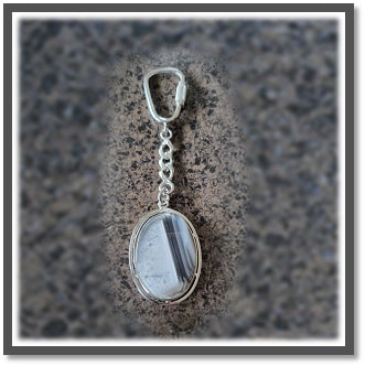 KR00250A-Sterling Silver Agate Key Chain Ring.