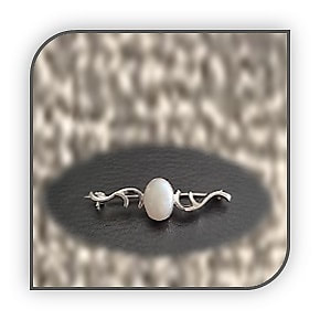 BR00300D-Sterling Silver Opal Brooch.