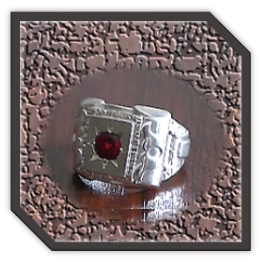 MR00250J-Sterling Silver Garnet Men's Ring.