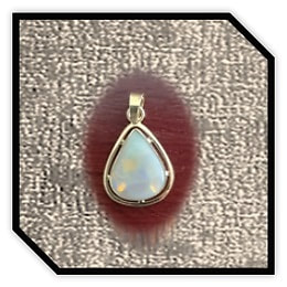 PE03200A-18ct Yellow Gold Semi Black Opal Pendant.