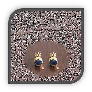 ES01800B-9ct Yellow Gold Star Sapphire Studs.