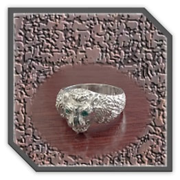 MR00280P-Sterling Silver Gilson Emerald Men's Ring.