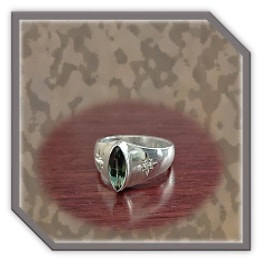 LR02000F-Sterling Silver Diamond Sapphire Ladies Ring.