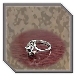 LR00140G-Sterling Silver Ruby Ladies Ring.