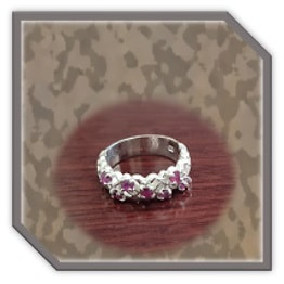 LR01200D-Sterling Silver Ruby Ladies Ring.