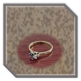LR01200E-18ct Yellow Gold Diamond Ruby Sapphire Ladies Ring.