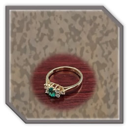 LR01600F-18ct Yellow Gold Diamond Gilson Emerald Ladies Ring.