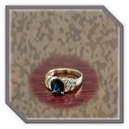 LR03800A-14ct Yellow Gold Sapphire Cubic Ladies Ring.
