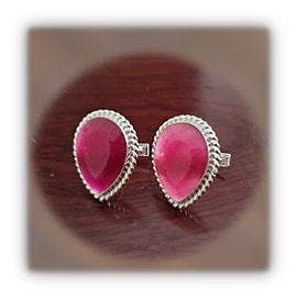 CL02500A-Sterling Silver Spinel Cufflinks.