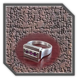 MR01000E-Sterling Silver Ruby Men's Ring.