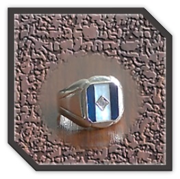 MR00250AM-Sterling Silver Synthetic Sapphire Men's Ring.