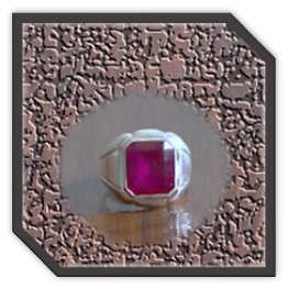 MR00220A-Sterling Silver Synthetic Ruby Men's Ring.