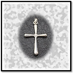 RE00150A-Sterling Silver Diamond Cross.