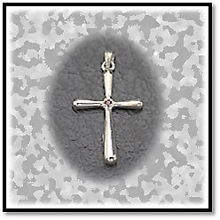RE00200A-Sterling Silver Ruby Cross.