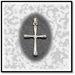 RE00350A-Sterling Silver Diamond Cross.