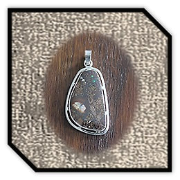 PE00500E-Sterling Silver Boulder Opal Pendant.