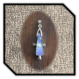 PE00300J-Sterling Silver Boulder Opal Pendant.