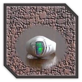 MR00280D-Sterling Silver Opal Men's Ring.