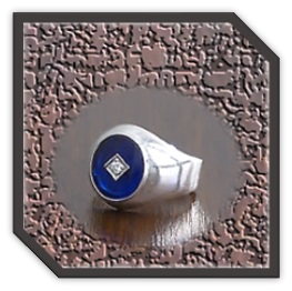 MR00250AF-Sterling Silver Synthetic Sapphire Men's Ring.