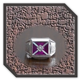 MR00300B-Sterling Silver Synthetic Ruby Men's Ring.